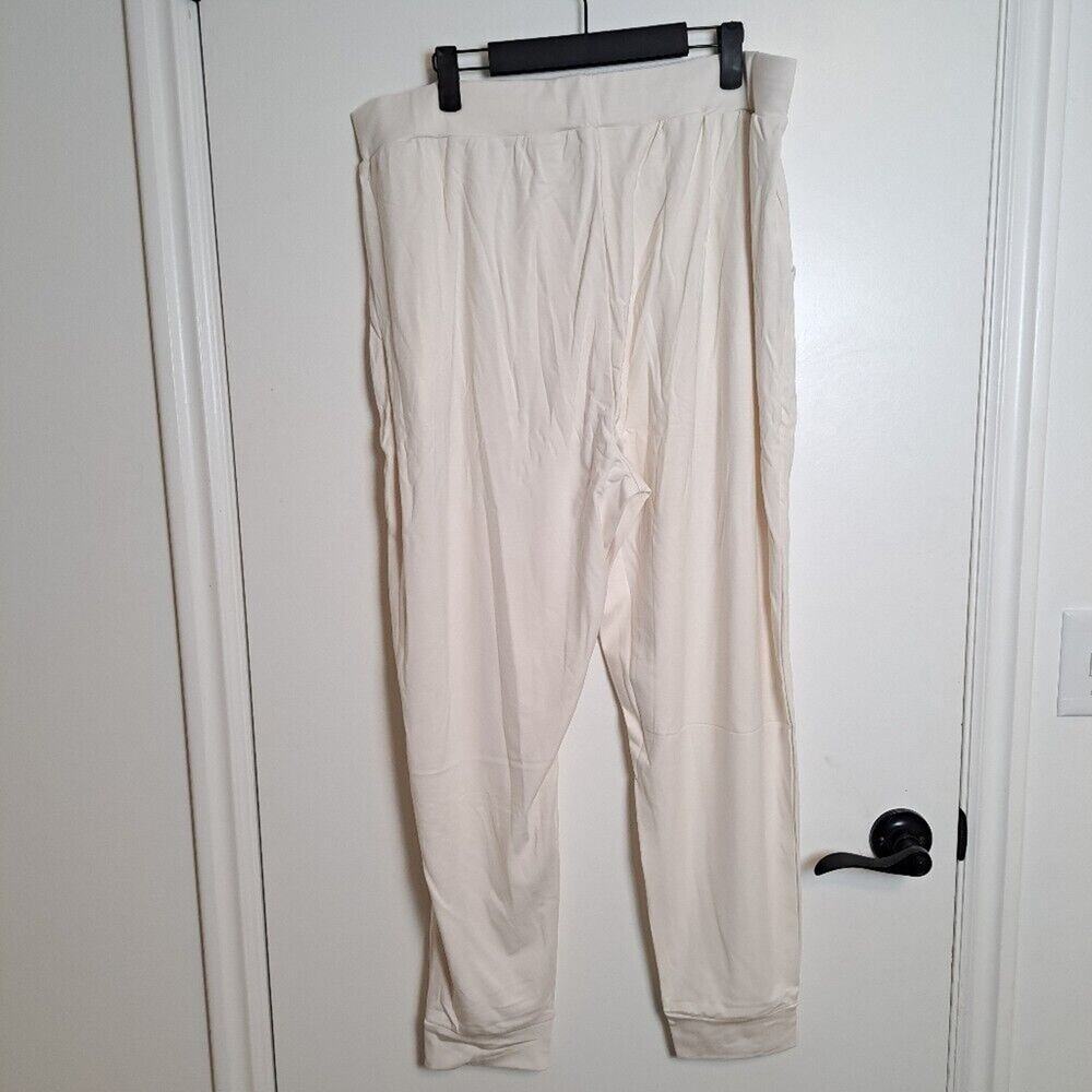Cozy Earth White Cream Elastic Waist Bamboo Jogger Pajama Pants‎ Size 2XL - Picture 4 of 6
